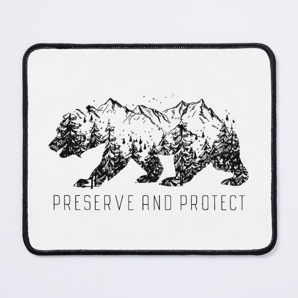 Item preview, Preserve & Protect Vintage National Park Grizzly Bear Silhouette Wildlife Animal designed and sold by lanynx design.
