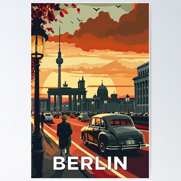 Artikel-Vorschau von Berlin Poster vintage retro Reise illustration, designt und verkauft von SpecialtiesShop.