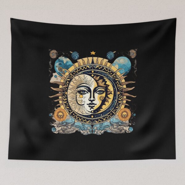 Item preview, Celestial Faces: Sun & Moon Encounter designed and sold by PrintPaloza.