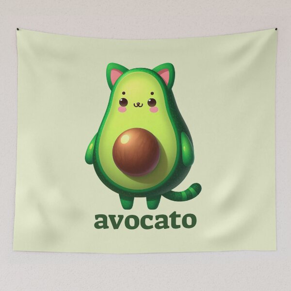 Item preview, Kawaii Avocato Cat Tee - Cute Vegan Kitty Design designed and sold by RuyaFab.
