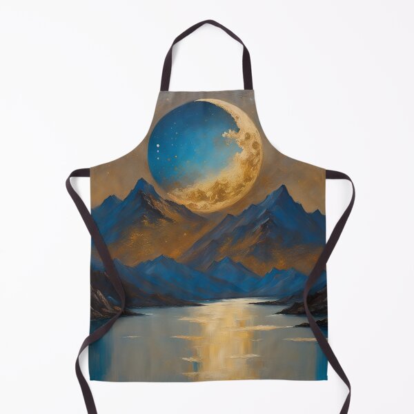 Item preview, Moon Glow Over Mountains and Water | Vintage Art designed and sold by JM-ESTONIA.