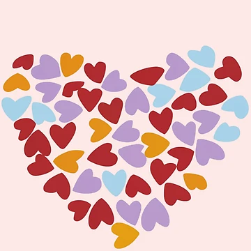 Artwork thumbnail, Colorful Hearts Pattern by PatternInArt
