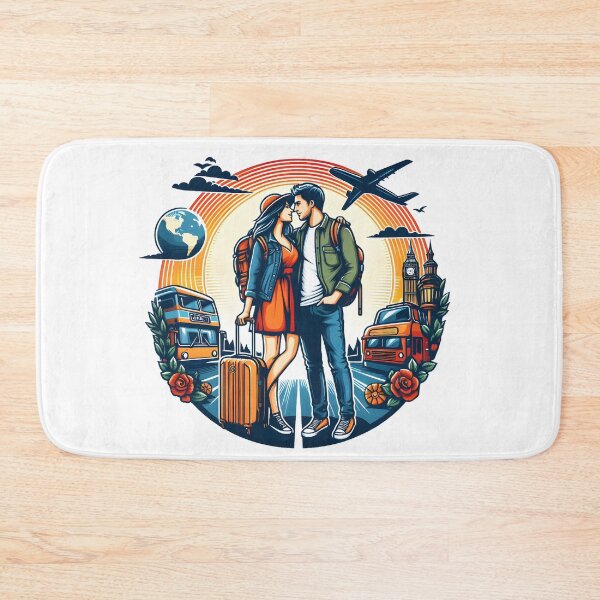 Item preview, Couple in love Travel to world together  designed and sold by vectorillus.