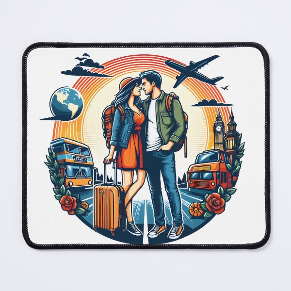 Item preview, Couple in love Travel to world together  designed and sold by vectorillus.