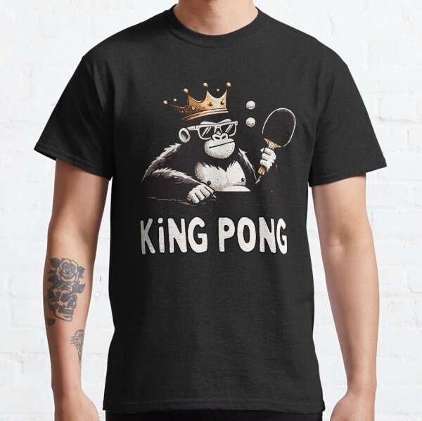 Artikel-Vorschau von King Pong Ping Pong Game Gorilla, designt und verkauft von DoodleDashShop.