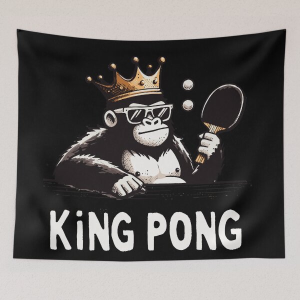 Artikelvorschau, King Pong Ping Pong Game Gorilla entworfen und verkauft von DoodleDashShop.