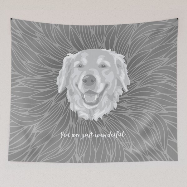 Item preview, Grey Smiling Golden Retriever "You are just wonderful" 031301 designed and sold by DuFauna.