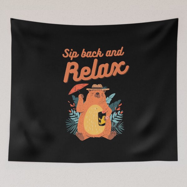 Item preview, Sip Back and Relax: Capybara's Tropical Retreat designed and sold by VisualArtsOasis.