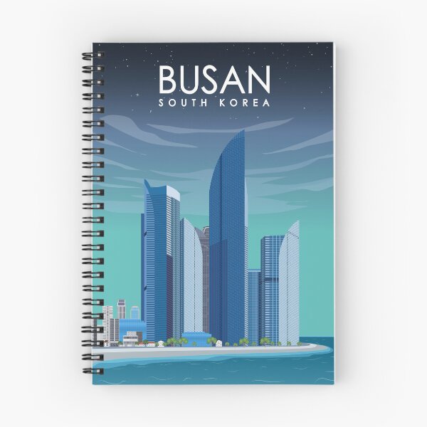 Item preview, Busan South Korea Vintage Travel Poster at Night designed and sold by Stadify.