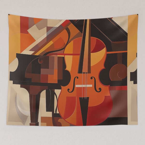 Item preview, piano and violin abstract designed and sold by WarmHeartedArt.