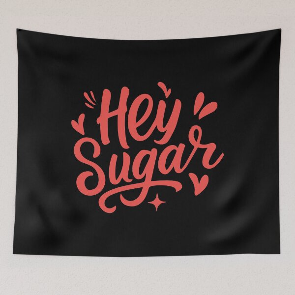 Item preview, hey sugar valentine day , Valentine's Day , xoxo valentine day ,Valentines Day Quote , XOXO Valentines Text in Hot Pink designed and sold by TigerArtistic.