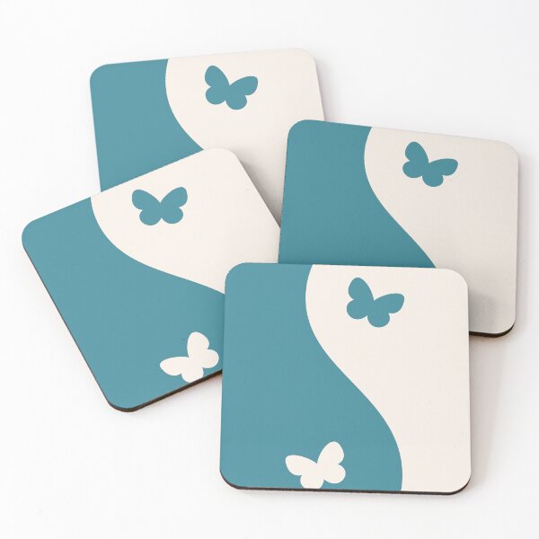 Item preview, Yin Yang Butterfly Teal and Beige Aesthetic designed and sold by LinDraws.