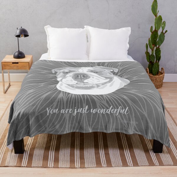 Item preview, Grey Smiling English Bulldog "You are just wonderful" 031301 designed and sold by DuFauna.