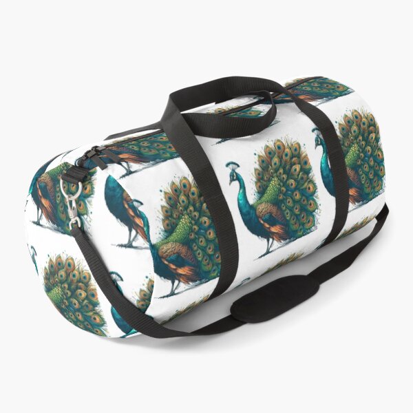 Item preview, "A peacock showcasing beautiful plumage and a flamboyant posture." designed and sold by PaintMeWorld.