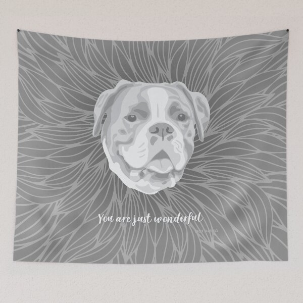 Item preview, Grey Smiling Boxer "You are just wonderful" 031301 designed and sold by DuFauna.