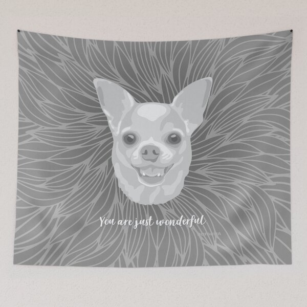 Item preview, Grey Smiling Chihuahua "You are just wonderful" 031301 designed and sold by DuFauna.