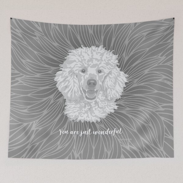 Item preview, Grey Smiling Poodle "You are just wonderful" 031301 designed and sold by DuFauna.