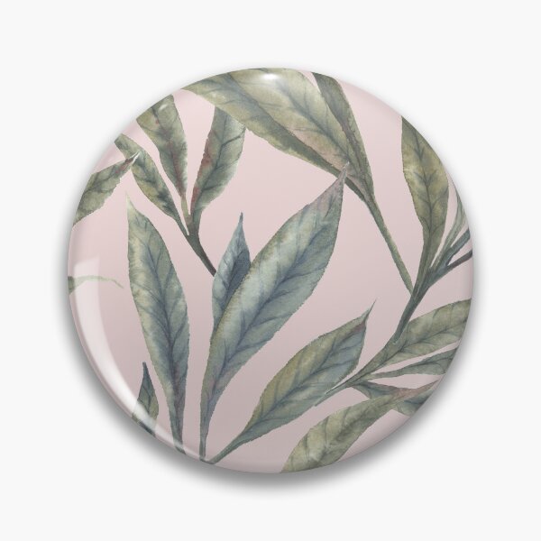 Item preview, Watercolor green leaves seamless pattern with a pink background. designed and sold by NadyaSaen.