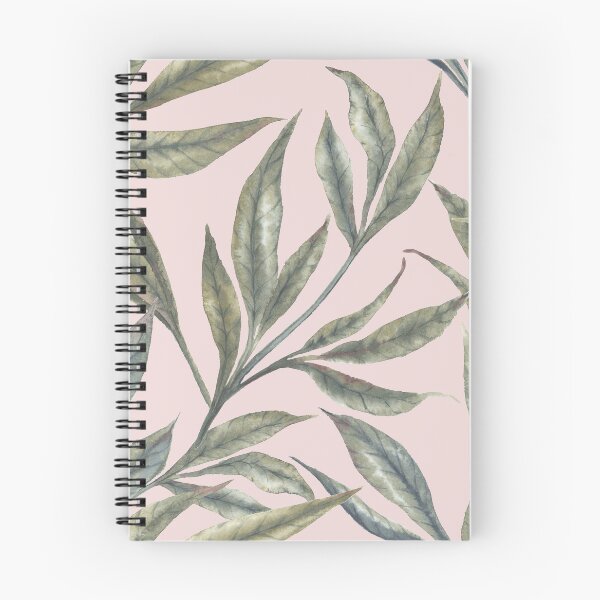Item preview, Watercolor green leaves seamless pattern with a pink background. designed and sold by NadyaSaen.