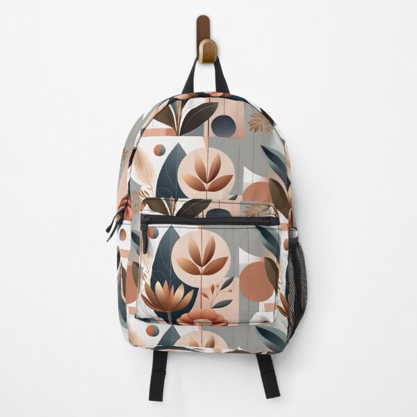 Item preview, Mid Century Botanical Retro Geometric Leaves Florals Terra Cota Green designed and sold by Prints and Lifestyle.