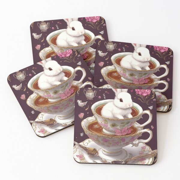 Item preview, Bunny Tea kids vintage cute animal children retro cookie designed and sold by Cyber Kids.