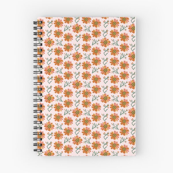 Aperçu de l'œuvre Motif de fleurs minimal orange et rose créée et vendue par PatternInArt.