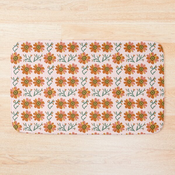 Item preview, Orange and Pink Minimal Flower Pattern  designed and sold by PatternInArt.