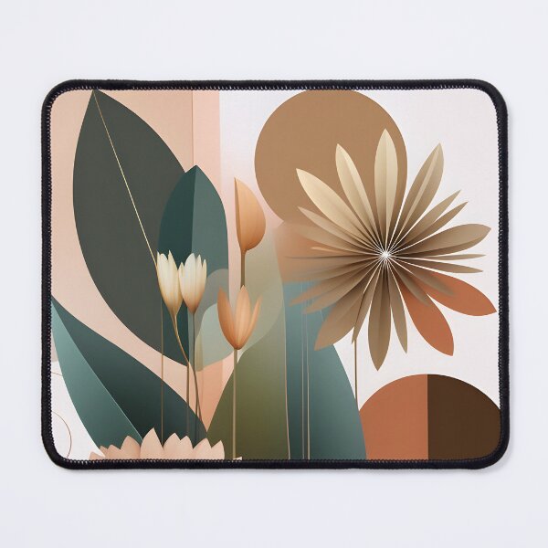 Item preview, Mid Century Botanical Retro Geometric Leaves Florals Terra Cota Green designed and sold by Prints and Lifestyle.