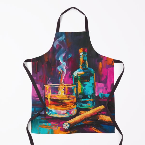 Item preview, Spiritual Harmony- Celebrating Whiskey and Cigar in a Bold Impasto Strokes Soiree AI Generated designed and sold by OlfactoART Studio.