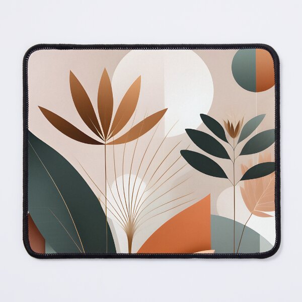 Item preview, Mid Century Botanical Retro Geometric Leaves Florals Terra Cota Green designed and sold by Prints and Lifestyle.