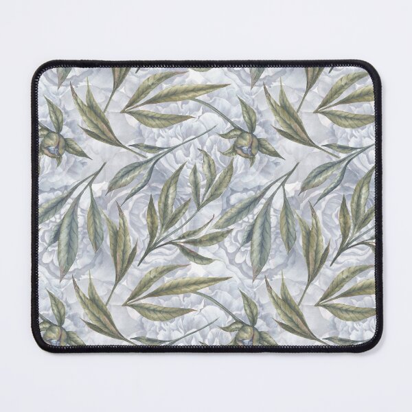 Item preview, Watercolor indigo blue Peonies with buds and leaves seamless pattern. designed and sold by NadyaSaen.