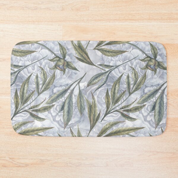 Item preview, Watercolor indigo blue Peonies with buds and leaves seamless pattern. designed and sold by NadyaSaen.