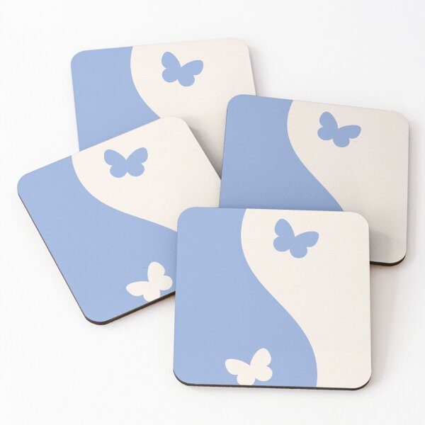 Item preview, Yin Yang Butterfly Blue and Beige Aesthetic designed and sold by LinDraws.