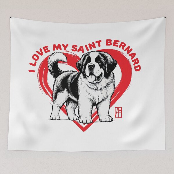 Item preview, I Love My Saint Bernard - I Love my dog - Rescue dog designed and sold by ArtProjectShop.