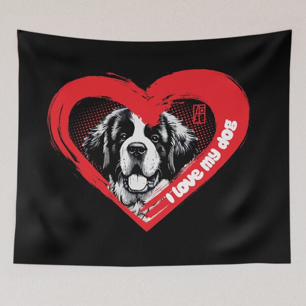 Item preview, I Love My Saint Bernard - Rescue dog - I Love my dog designed and sold by ArtProjectShop.