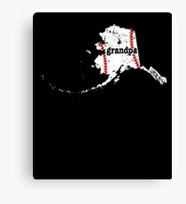 Alaska Baseball Grandpa Tshirt Softball Grandpa Shirt Canvas Print