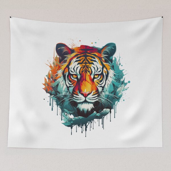 Item preview, Colorful Tiger Portrait designed and sold by ZenEvoke.