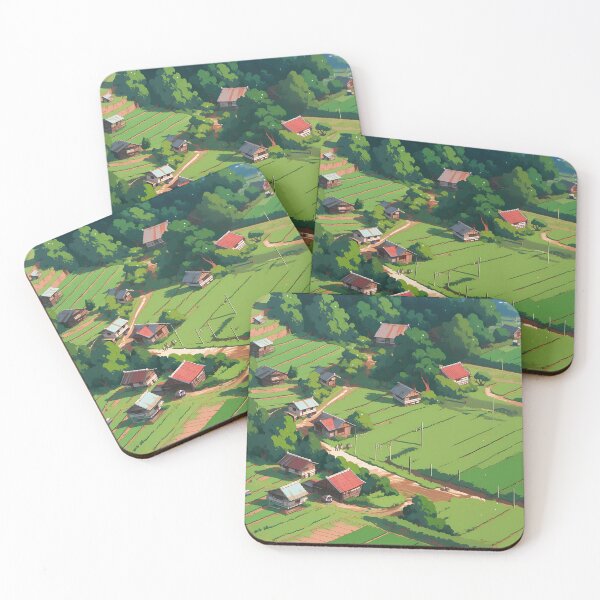 Item preview, Anime village top down view- Pixel art designed and sold by octoboobs.
