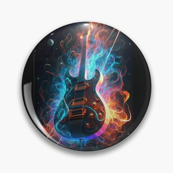 Item preview, Flamboyant Guitar with Multicolored Neon Lights designed and sold by SolliesArt.