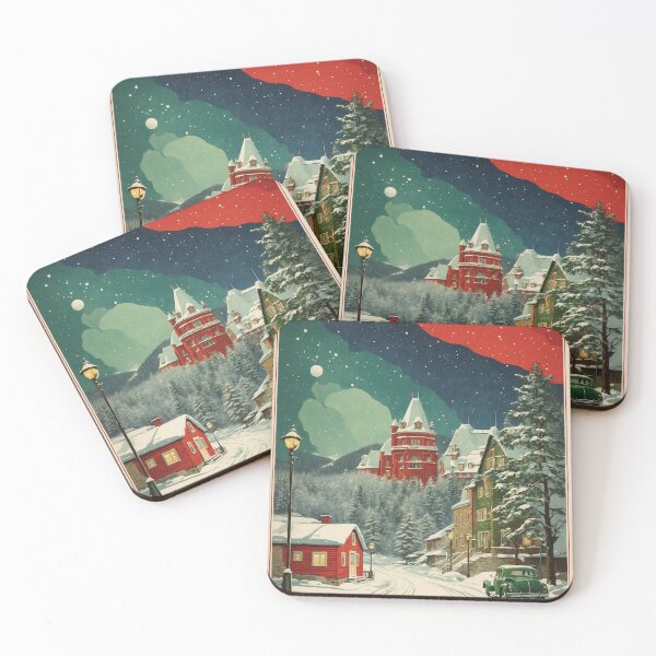 Item preview, Quebec Snow Starry Night and Moon Vintage Poster Tourism designed and sold by TravelersGems.