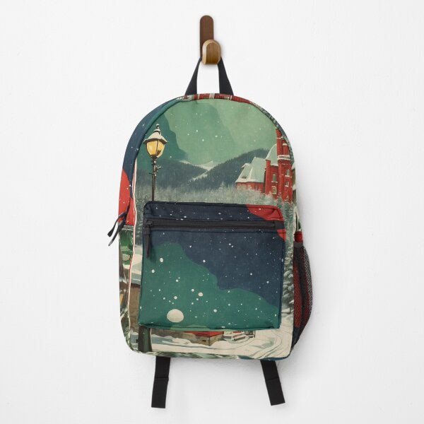 Item preview, Quebec Snow Starry Night and Moon Vintage Poster Tourism designed and sold by TravelersGems.