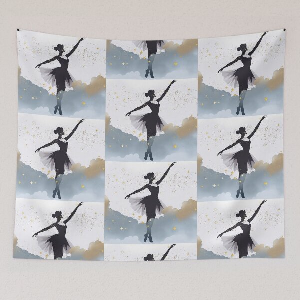 Item preview,  Girl Dancing under Glittering Stars and clouds designed and sold by Delightandarts.