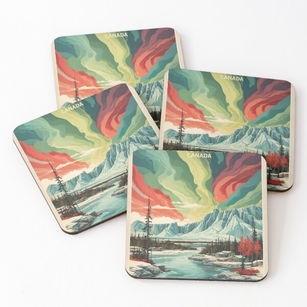 Item preview, Yellowknife Snow Starry Night and Moon Vintage Poster Tourism designed and sold by TravelersGems.