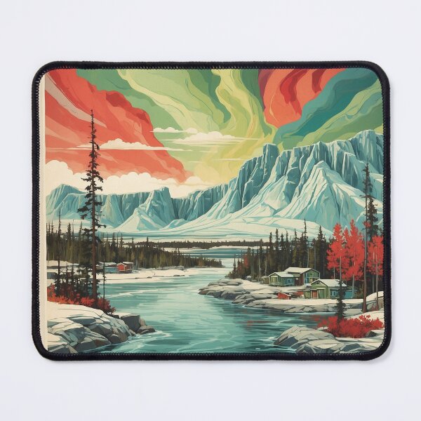 Item preview, Yellowknife Snow Starry Night and Moon Vintage Poster Tourism designed and sold by TravelersGems.