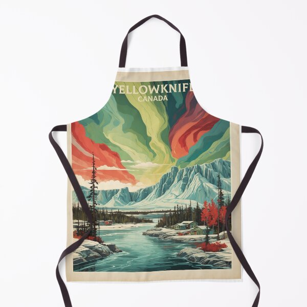Item preview, Yellowknife Snow Starry Night and Moon Vintage Poster Tourism designed and sold by TravelersGems.