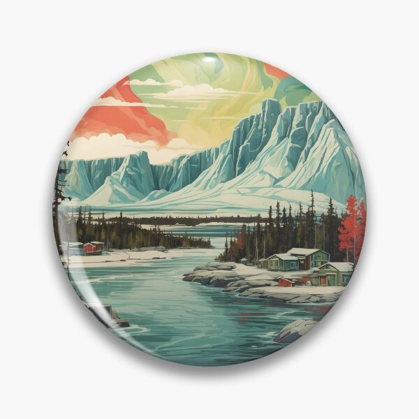 Artikelvorschau, Yellowknife Schnee Sternennacht und Mond Vintage Poster Tourismus 2 entworfen und verkauft von TravelersGems.