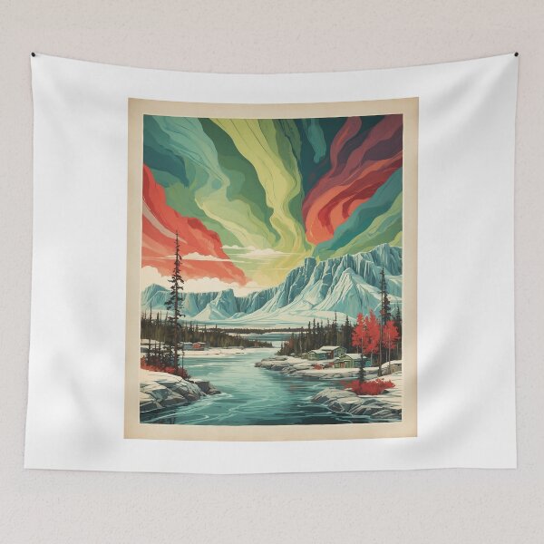 Item preview, Yellowknife Snow Starry Night and Moon Vintage Poster Tourism 2 designed and sold by TravelersGems.