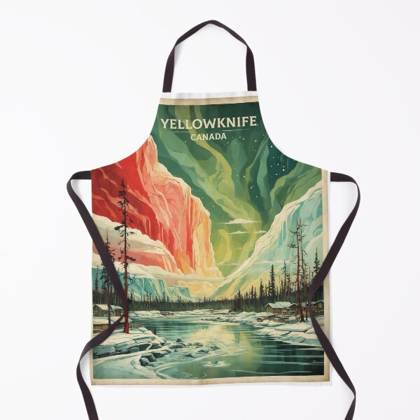 Item preview, Yellowknife Snow Starry Night and Moon Vintage Poster Tourism designed and sold by TravelersGems.