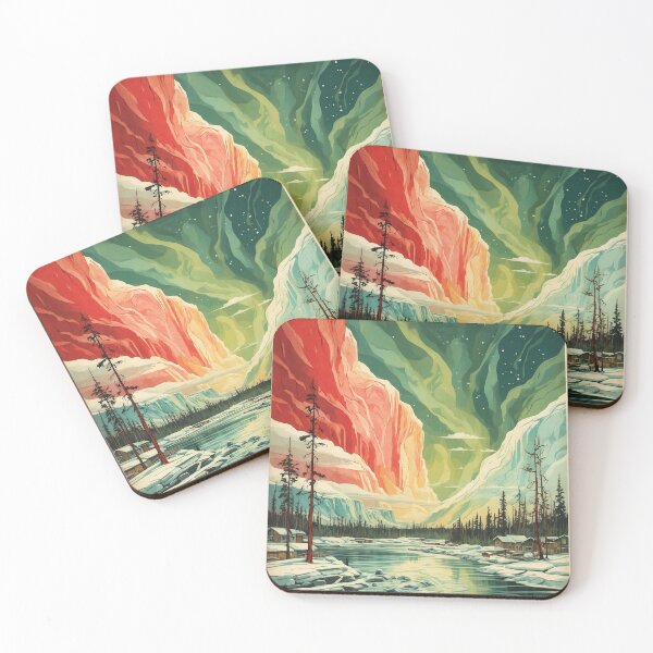 Item preview, Yellowknife Snow Starry Night Aurora Borealis Vintage Poster Tourism designed and sold by TravelersGems.