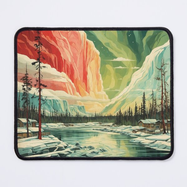 Item preview, Yellowknife Snow Starry Night Aurora Borealis Vintage Poster Tourism designed and sold by TravelersGems.